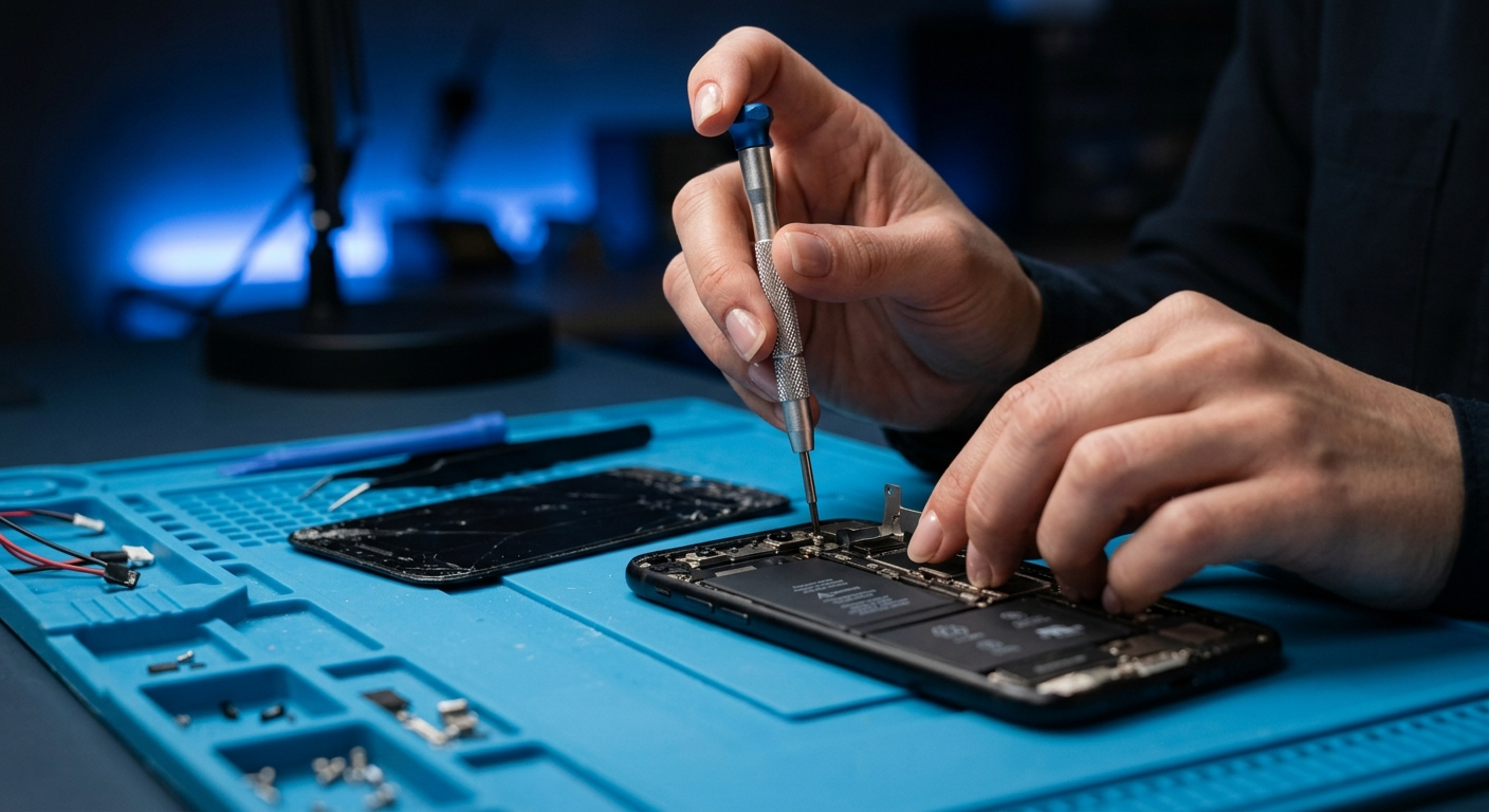 Terry performing precision phone repair